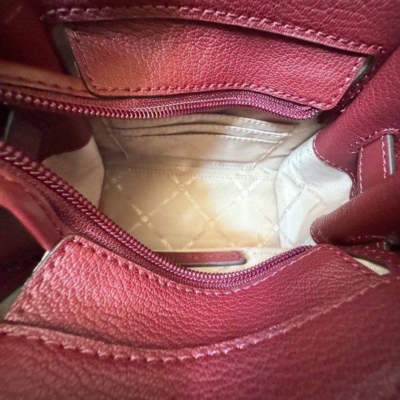 Michael Kors Hamilton XS MINI Satchel Crossbody Bag + Wallet Dark Cherry - Picture 7 of 7